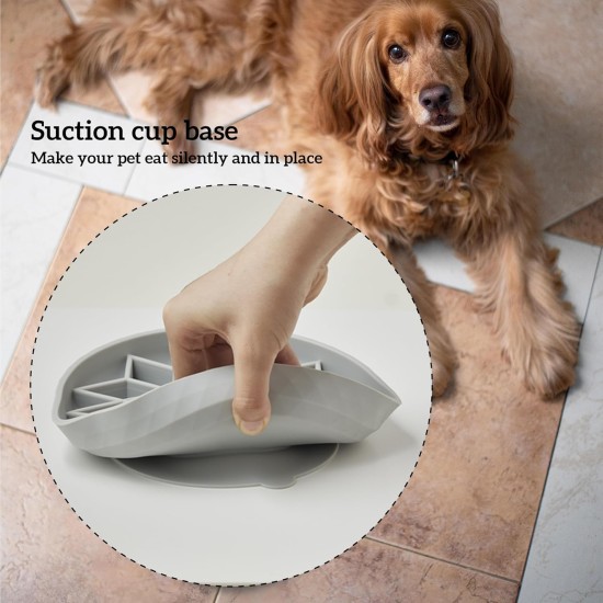 OHMO Anti-sling dog bowl, anti-slinging bowl dogs for cats puppies, healthy eating, stops bloating, non-slip, environmentally friendly silicone (slate grey) OHMO Anti-sling dog bowl, anti-slinging bowl dogs for cats puppies, healthy eating, stops bloating, non-slip, environmentally friendly silicone (slate grey)