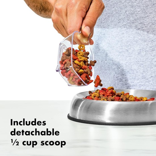 OXO Good Grips Pet POP Container - 4.2L with Scoop | Ideal for up to 4 lbs Dog Food or 4 lbs Cat Food | Airtight Storage Container | BPA Free OXO Good Grips Pet POP Container - 4.2L with Scoop | Ideal for up to 4 lbs Dog Food or 4 lbs Cat Food | Airtight Storage Container | BPA Free
