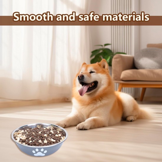 OYIWINMI Dog Bowl, Stainless Steel, Small Dogs, Food Bowl and Water Bowl with Non-Slip Silicone Base for Small, Medium Dogs and Cats (860 ml) Pack of 3 OYIWINMI Dog Bowl, Stainless Steel, Small Dogs, Food Bowl and Water Bowl with Non-Slip Silicone Base for Small, Medium Dogs and Cats (860 ml) Pack of 3
