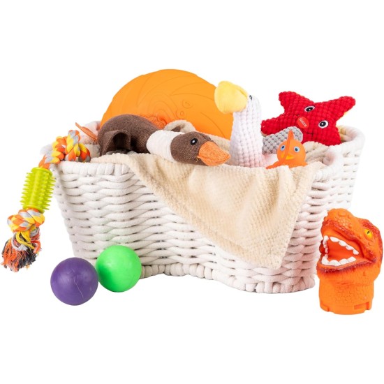 OtterPets Pet Toy Storage - Bone Shaped Basket - Cotton Rope Handmade - Dog Cat Toy Storage OtterPets Pet Toy Storage - Bone Shaped Basket - Cotton Rope Handmade - Dog Cat Toy Storage