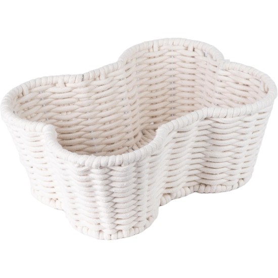 OtterPets Pet Toy Storage - Bone Shaped Basket - Cotton Rope Handmade - Dog Cat Toy Storage