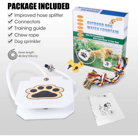 Outdoor Dog Pet Water Sprinkler, Easy Activated, Dog Water Fountain Toy, Paw Activated Drinking, Dog Water Fountain with Hose, Easy to Train Outdoor Dog Pet Water Sprinkler, Easy Activated, Dog Water Fountain Toy, Paw Activated Drinking, Dog Water Fountain with Hose, Easy to Train