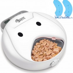 Ownpets Automatic Cat Feeder for Wet/Dry Food, with Programmable Timer, 4 Meals with 2 Ice Packs, Wireless Battery Operated, Protect Paw Design Ownpets Automatic Cat Feeder for Wet/Dry Food, with Programmable Timer, 4 Meals with 2 Ice Packs, Wireless Battery Operated, Protect Paw Design