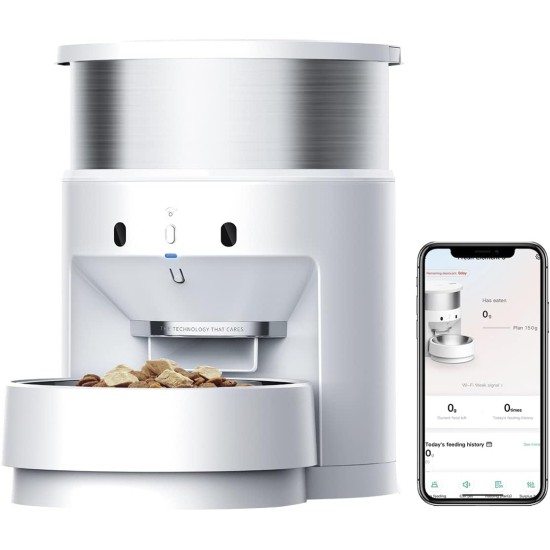 PETKIT Planetary Automatic Feeder, Auto-Rotate Bowl, Programmable Portion Control 5-200 g per Meal & 20s Voice Recorder Intelligent Feeder for Large Dogs Cats 3 L
