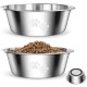 PETTOM Pack of 2 Stainless Steel Dog Bowls (860 ml), Feeding Bowl for Small Dogs and Cats, Stainless Steel with Non-Slip Silicone Base, Drinking Bowl for Dogs and Cats, S - 17.5 cm, Grey PETTOM Pack of 2 Stainless Steel Dog Bowls (860 ml), Feeding Bowl for Small Dogs and Cats, Stainless Steel with Non-Slip Silicone Base, Drinking Bowl for Dogs and Cats, S - 17.5 cm, Grey