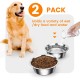 PETTOM Pack of 2 Stainless Steel Dog Bowls (860 ml), Feeding Bowl for Small Dogs and Cats, Stainless Steel with Non-Slip Silicone Base, Drinking Bowl for Dogs and Cats, S - 17.5 cm, Grey PETTOM Pack of 2 Stainless Steel Dog Bowls (860 ml), Feeding Bowl for Small Dogs and Cats, Stainless Steel with Non-Slip Silicone Base, Drinking Bowl for Dogs and Cats, S - 17.5 cm, Grey
