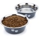 PETTOM Pack of 2 Stainless Steel Dog Bowls (860 ml), Feeding Bowl for Small Dogs and Cats, Stainless Steel with Non-Slip Silicone Base, Drinking Bowl for Dogs and Cats, S - 17.5 cm, Grey PETTOM Pack of 2 Stainless Steel Dog Bowls (860 ml), Feeding Bowl for Small Dogs and Cats, Stainless Steel with Non-Slip Silicone Base, Drinking Bowl for Dogs and Cats, S - 17.5 cm, Grey