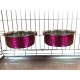 Pair of Dog Bowls for Crates/Cages or Pens, Large, 2.0 Litre, Pink Pair of Dog Bowls for Crates/Cages or Pens, Large, 2.0 Litre, Pink