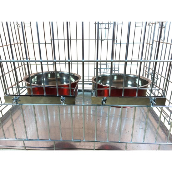 Pair of Dog Bowls for Crates/Cages or Pens, Large, 2.0 Litre, Pink Pair of Dog Bowls for Crates/Cages or Pens, Large, 2.0 Litre, Pink