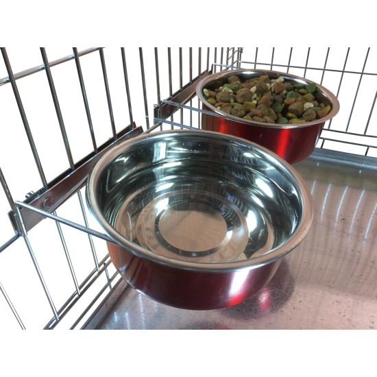 Pair of Dog Bowls for Crates/Cages or Pens, Large, 2.0 Litre, Pink Pair of Dog Bowls for Crates/Cages or Pens, Large, 2.0 Litre, Pink