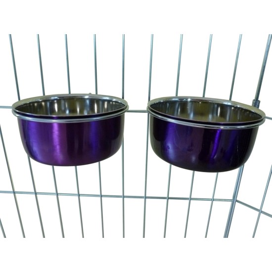 Pair of Dog Bowls for Crates/Cages or Pens, Large, 2.0 Litre, Pink Pair of Dog Bowls for Crates/Cages or Pens, Large, 2.0 Litre, Pink