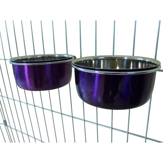 Pair of Dog Bowls for Crates/Cages or Pens, Large, 2.0 Litre, Pink Pair of Dog Bowls for Crates/Cages or Pens, Large, 2.0 Litre, Pink