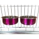 Pair of Dog Bowls for Crates/Cages or Pens, Large, 2.0 Litre, Pink Pair of Dog Bowls for Crates/Cages or Pens, Large, 2.0 Litre, Pink