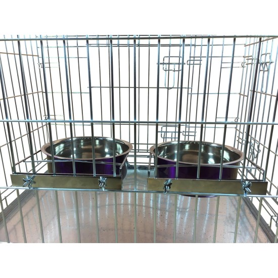 Pair of Dog Bowls for Crates/Cages or Pens, Large, 2.0 Litre, Pink Pair of Dog Bowls for Crates/Cages or Pens, Large, 2.0 Litre, Pink