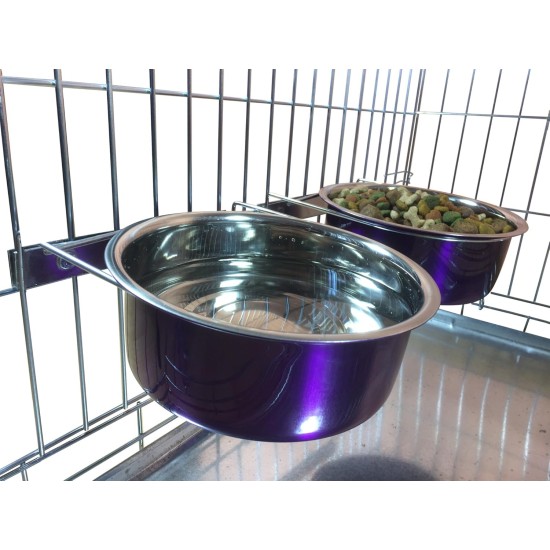 Pair of Dog Bowls for Crates/Cages or Pens, Large, 2.0 Litre, Pink Pair of Dog Bowls for Crates/Cages or Pens, Large, 2.0 Litre, Pink