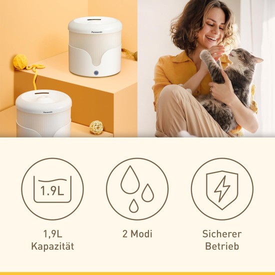 Panasonic CP-JNF01CW Smart Pet Feeder, Automatic Feeder, Cats & Small, Medium Dogs, 2.8 Litres, App Control, Level Monitoring, WiFi, Dishwasher Safe Bowl, Dual Stream, White Panasonic CP-JNF01CW Smart Pet Feeder, Automatic Feeder, Cats & Small, Medium Dogs, 2.8 Litres, App Control, Level Monitoring, WiFi, Dishwasher Safe Bowl, Dual Stream, White