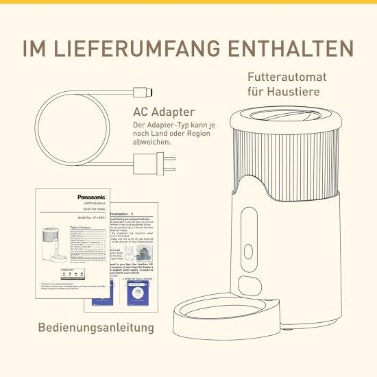 Panasonic CP-JNF01CW Smart Pet Feeder, Automatic Feeder, Cats & Small, Medium Dogs, 2.8 Litres, App Control, Level Monitoring, WiFi, Dishwasher Safe Bowl, Dual Stream, White Panasonic CP-JNF01CW Smart Pet Feeder, Automatic Feeder, Cats & Small, Medium Dogs, 2.8 Litres, App Control, Level Monitoring, WiFi, Dishwasher Safe Bowl, Dual Stream, White