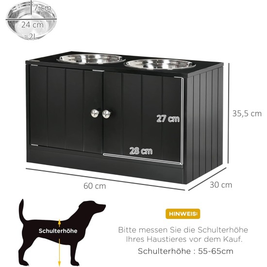 PawHut Dog Bowls, Raised Feeding Station with 2 Stainless Steel Bowls, Dog Bowl Stand with 44L Storage Space, Magnetic Doors, Feeding Bowl, Water Bowl for Large Dogs, White PawHut Dog Bowls, Raised Feeding Station with 2 Stainless Steel Bowls, Dog Bowl Stand with 44L Storage Space, Magnetic Doors, Feeding Bowl, Water Bowl for Large Dogs, White