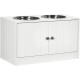 PawHut Dog Bowls, Raised Feeding Station with 2 Stainless Steel Bowls, Dog Bowl Stand with 44L Storage Space, Magnetic Doors, Feeding Bowl, Water Bowl for Large Dogs, White PawHut Dog Bowls, Raised Feeding Station with 2 Stainless Steel Bowls, Dog Bowl Stand with 44L Storage Space, Magnetic Doors, Feeding Bowl, Water Bowl for Large Dogs, White
