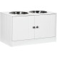PawHut Dog Bowls, Raised Feeding Station with 2 Stainless Steel Bowls, Dog Bowl Stand with 44L Storage Space, Magnetic Doors, Feeding Bowl, Water Bowl for Large Dogs, White