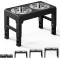 Pawaboo Foldable Dog Bowl, 4 Height Adjustable Bowl Stand with 2 Stainless Steel Bowls, Raised Feeding Bowl, No Spill, Feeding Station, Water Bowl for Small, Medium Dogs and Pets, Black Pawaboo Foldable Dog Bowl, 4 Height Adjustable Bowl Stand with 2 Stainless Steel Bowls, Raised Feeding Bowl, No Spill, Feeding Station, Water Bowl for Small, Medium Dogs and Pets, Black