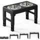 Pawaboo Foldable Dog Bowl, 4 Height Adjustable Bowl Stand with 2 Stainless Steel Bowls, Raised Feeding Bowl, No Spill, Feeding Station, Water Bowl for Small, Medium Dogs and Pets, Black Pawaboo Foldable Dog Bowl, 4 Height Adjustable Bowl Stand with 2 Stainless Steel Bowls, Raised Feeding Bowl, No Spill, Feeding Station, Water Bowl for Small, Medium Dogs and Pets, Black