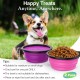 Pawaboo Foldable Dog Bowl, Pack of 2 450 ml Dog Travel Bowls, Portable Silicone Leak-Proof Drinking Bowl, Feeding Bowl with Lid and Carabiner for Dogs Cats Walks on the Go - Turquoise + Purple Pawaboo Foldable Dog Bowl, Pack of 2 450 ml Dog Travel Bowls, Portable Silicone Leak-Proof Drinking Bowl, Feeding Bowl with Lid and Carabiner for Dogs Cats Walks on the Go - Turquoise + Purple