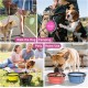 Pawaboo Foldable Dog Bowl, Pack of 2 450 ml Dog Travel Bowls, Portable Silicone Leak-Proof Drinking Bowl, Feeding Bowl with Lid and Carabiner for Dogs Cats Walks on the Go - Turquoise + Purple Pawaboo Foldable Dog Bowl, Pack of 2 450 ml Dog Travel Bowls, Portable Silicone Leak-Proof Drinking Bowl, Feeding Bowl with Lid and Carabiner for Dogs Cats Walks on the Go - Turquoise + Purple