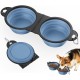 Pawaboo Foldable Dog Bowl, Pack of 2 450 ml Dog Travel Bowls, Portable Silicone Leak-Proof Drinking Bowl, Feeding Bowl with Lid and Carabiner for Dogs Cats Walks on the Go - Turquoise + Purple Pawaboo Foldable Dog Bowl, Pack of 2 450 ml Dog Travel Bowls, Portable Silicone Leak-Proof Drinking Bowl, Feeding Bowl with Lid and Carabiner for Dogs Cats Walks on the Go - Turquoise + Purple