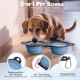 Pawaboo Foldable Dog Bowl, Pack of 2 450 ml Dog Travel Bowls, Portable Silicone Leak-Proof Drinking Bowl, Feeding Bowl with Lid and Carabiner for Dogs Cats Walks on the Go - Turquoise + Purple Pawaboo Foldable Dog Bowl, Pack of 2 450 ml Dog Travel Bowls, Portable Silicone Leak-Proof Drinking Bowl, Feeding Bowl with Lid and Carabiner for Dogs Cats Walks on the Go - Turquoise + Purple