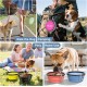 Pawaboo Foldable Dog Bowl, Pack of 2 450 ml Dog Travel Bowls, Portable Silicone Leak-Proof Drinking Bowl, Feeding Bowl with Lid and Carabiner for Dogs Cats Walks on the Go - Turquoise + Purple Pawaboo Foldable Dog Bowl, Pack of 2 450 ml Dog Travel Bowls, Portable Silicone Leak-Proof Drinking Bowl, Feeding Bowl with Lid and Carabiner for Dogs Cats Walks on the Go - Turquoise + Purple