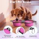 Pawaboo Foldable Dog Bowl, Pack of 2 450 ml Dog Travel Bowls, Portable Silicone Leak-Proof Drinking Bowl, Feeding Bowl with Lid and Carabiner for Dogs Cats Walks on the Go - Turquoise + Purple Pawaboo Foldable Dog Bowl, Pack of 2 450 ml Dog Travel Bowls, Portable Silicone Leak-Proof Drinking Bowl, Feeding Bowl with Lid and Carabiner for Dogs Cats Walks on the Go - Turquoise + Purple
