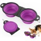 Pawaboo Foldable Dog Bowl, Pack of 2 450 ml Dog Travel Bowls, Portable Silicone Leak-Proof Drinking Bowl, Feeding Bowl with Lid and Carabiner for Dogs Cats Walks on the Go - Turquoise + Purple Pawaboo Foldable Dog Bowl, Pack of 2 450 ml Dog Travel Bowls, Portable Silicone Leak-Proof Drinking Bowl, Feeding Bowl with Lid and Carabiner for Dogs Cats Walks on the Go - Turquoise + Purple