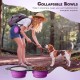 Pawaboo Foldable Dog Bowl, Pack of 2 450 ml Dog Travel Bowls, Portable Silicone Leak-Proof Drinking Bowl, Feeding Bowl with Lid and Carabiner for Dogs Cats Walks on the Go - Turquoise + Purple Pawaboo Foldable Dog Bowl, Pack of 2 450 ml Dog Travel Bowls, Portable Silicone Leak-Proof Drinking Bowl, Feeding Bowl with Lid and Carabiner for Dogs Cats Walks on the Go - Turquoise + Purple