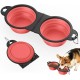 Pawaboo Foldable Dog Bowl, Pack of 2 450 ml Dog Travel Bowls, Portable Silicone Leak-Proof Drinking Bowl, Feeding Bowl with Lid and Carabiner for Dogs Cats Walks on the Go - Turquoise + Purple Pawaboo Foldable Dog Bowl, Pack of 2 450 ml Dog Travel Bowls, Portable Silicone Leak-Proof Drinking Bowl, Feeding Bowl with Lid and Carabiner for Dogs Cats Walks on the Go - Turquoise + Purple