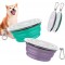 Pawaboo Foldable Dog Bowl, Pack of 2 450 ml Dog Travel Bowls, Portable Silicone Leak-Proof Drinking Bowl, Feeding Bowl with Lid and Carabiner for Dogs Cats Walks on the Go - Turquoise + Purple Pawaboo Foldable Dog Bowl, Pack of 2 450 ml Dog Travel Bowls, Portable Silicone Leak-Proof Drinking Bowl, Feeding Bowl with Lid and Carabiner for Dogs Cats Walks on the Go - Turquoise + Purple