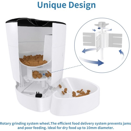 Pawmate 4L Button Operation Automatic Cat Feeder with Timer, Pet Feeder with Programmable Up to 15 Portion Control, 6 Meals Daily Pawmate 4L Button Operation Automatic Cat Feeder with Timer, Pet Feeder with Programmable Up to 15 Portion Control, 6 Meals Daily