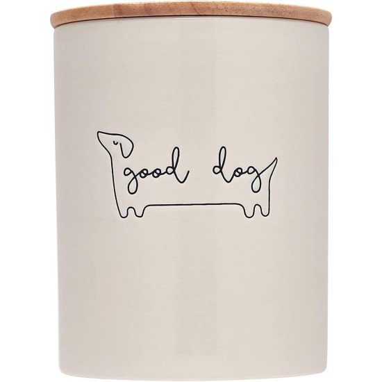 Pearhead Good Dog Ceramic and Wood Treat Jar Pearhead Good Dog Ceramic and Wood Treat Jar
