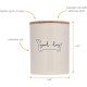 Pearhead Good Dog Treat Jar, Holds 4 Cups, Ceramic and Wood Pet Treat Canister, Neutral Modern Kitchen Decor, Pet Accessories, Dog Biscuit Storage Jar, Freshness Seal