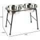 Pet Products Double Feeder High Stand with 2 x 1600 ml Stainless Steel Dishes, 300 mm Tall Pet Products Double Feeder High Stand with 2 x 1600 ml Stainless Steel Dishes, 300 mm Tall