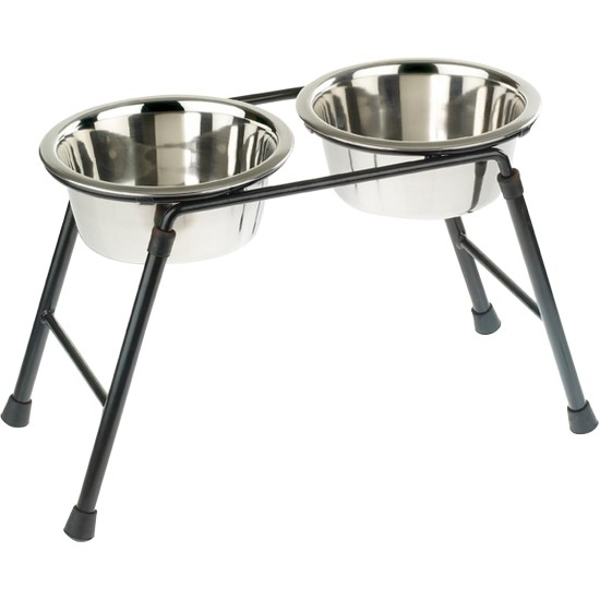 Pet Products Double Feeder High Stand with 2 x 1600 ml Stainless Steel Dishes, 300 mm Tall Pet Products Double Feeder High Stand with 2 x 1600 ml Stainless Steel Dishes, 300 mm Tall