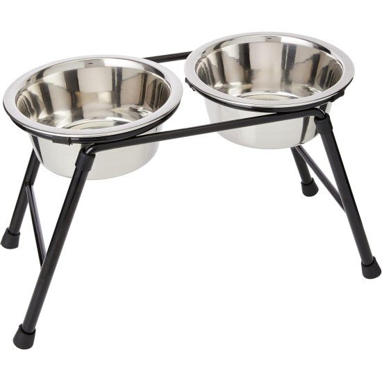 Pet Products Double Feeder High Stand with 2 x 1600 ml Stainless Steel Dishes, 300 mm Tall Pet Products Double Feeder High Stand with 2 x 1600 ml Stainless Steel Dishes, 300 mm Tall