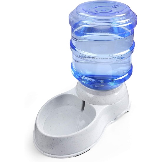 Pet Water Dispenser - 3.5 Litre Replenish Pet Drinker for Dogs and Cats, Automatic Gravity Water Drinking Fountain Bottle Bowl Bowl Stand