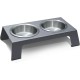 PetFusion Elevated Pet Feeder in Premium Anodized Aluminum (Short 10CM). 3 U.S. Food Grade SS bowls (1 shallow)