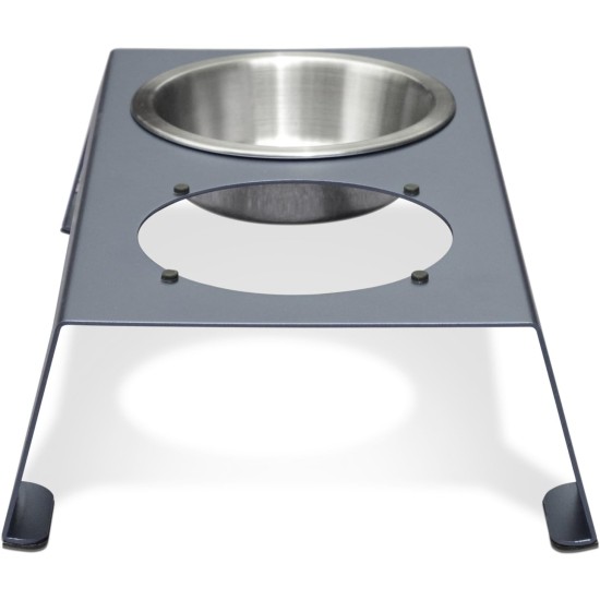 PetFusion Elevated Pet Feeder in Premium Anodized Aluminum (Short 10CM). 3 U.S. Food Grade SS bowls (1 shallow) PetFusion Elevated Pet Feeder in Premium Anodized Aluminum (Short 10CM). 3 U.S. Food Grade SS bowls (1 shallow)