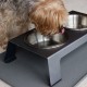 PetFusion Elevated Pet Feeder in Premium Anodized Aluminum (Short 10CM). 3 U.S. Food Grade SS bowls (1 shallow)