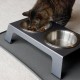 PetFusion Elevated Pet Feeder in Premium Anodized Aluminum (Short 10CM). 3 U.S. Food Grade SS bowls (1 shallow)