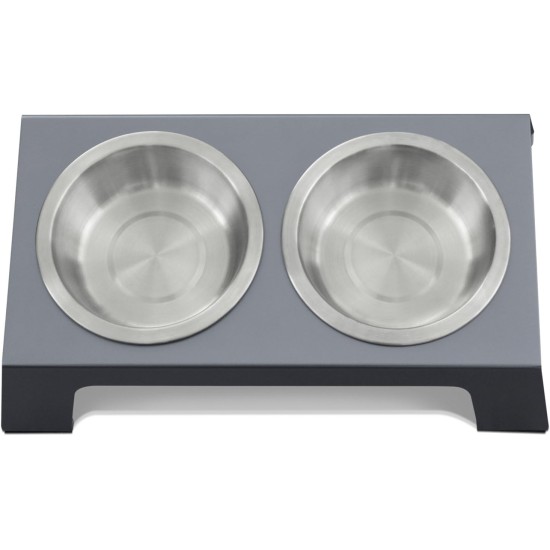 PetFusion Elevated Pet Feeder in Premium Anodized Aluminum (Short 10CM). 3 U.S. Food Grade SS bowls (1 shallow) PetFusion Elevated Pet Feeder in Premium Anodized Aluminum (Short 10CM). 3 U.S. Food Grade SS bowls (1 shallow)