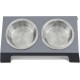 PetFusion Elevated Pet Feeder in Premium Anodized Aluminum (Short 10CM). 3 U.S. Food Grade SS bowls (1 shallow)