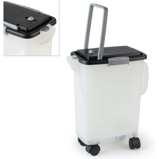 PetFusion Portable Dog Food and Cat Food Container, Heavy Duty Food Container with Wheels, 10kg Storage Space (42 x 30 x 48 cm)